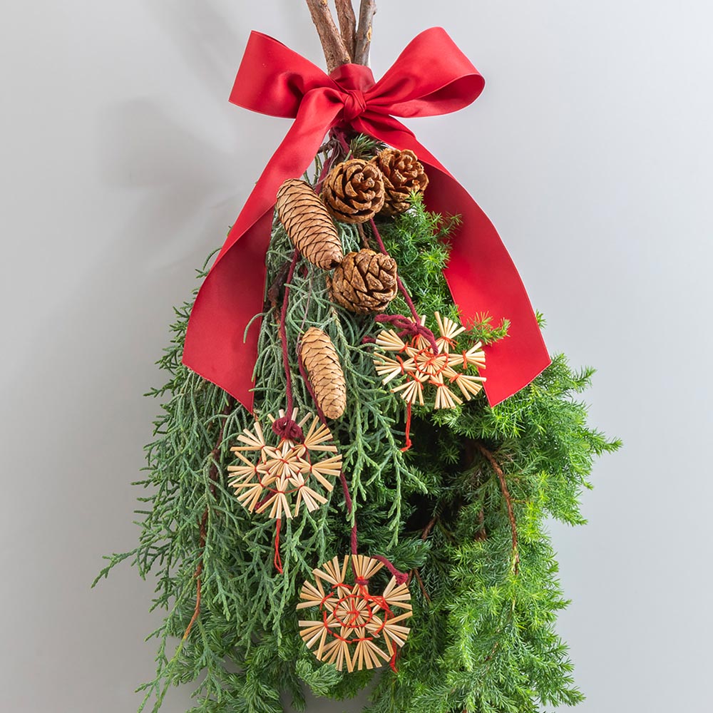 クリスマス フレッシュスワッグ「グローブ」