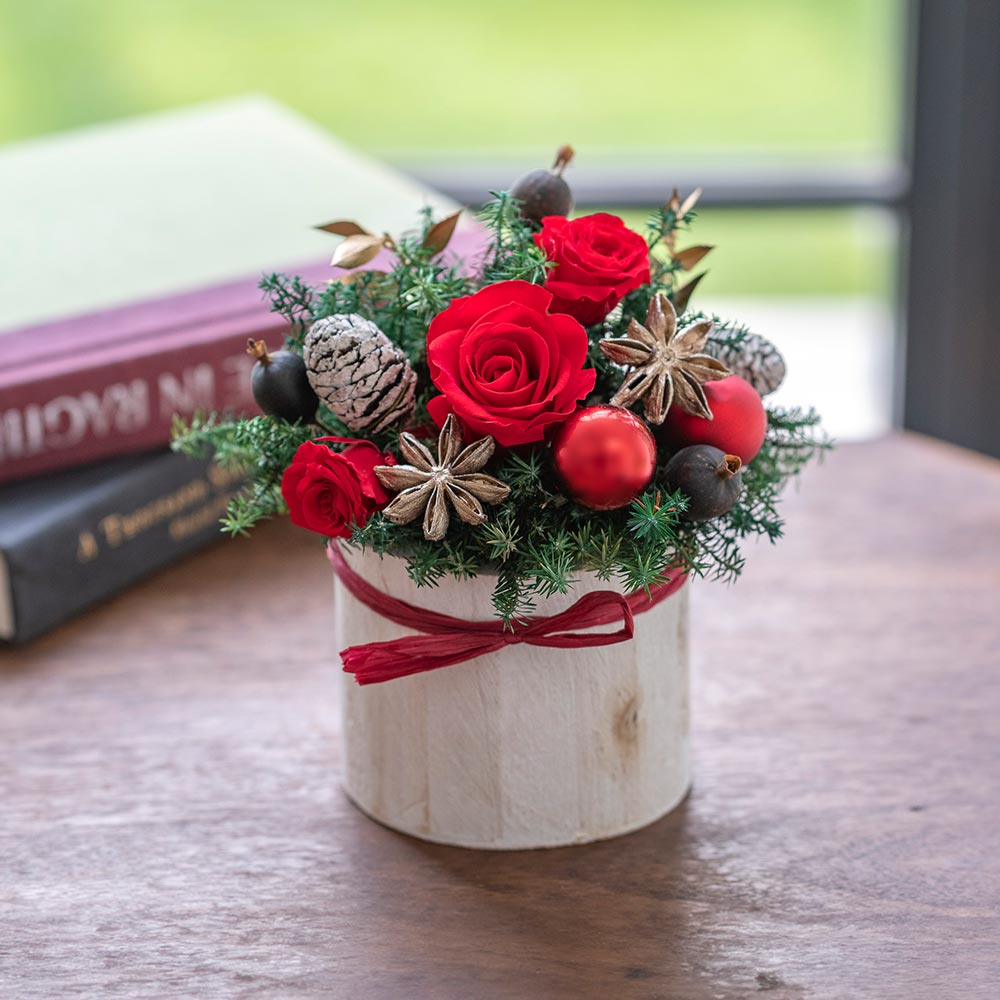 クリスマス プリザーブド＆ドライフラワーアレンジメント「ナターレフィオーレ」