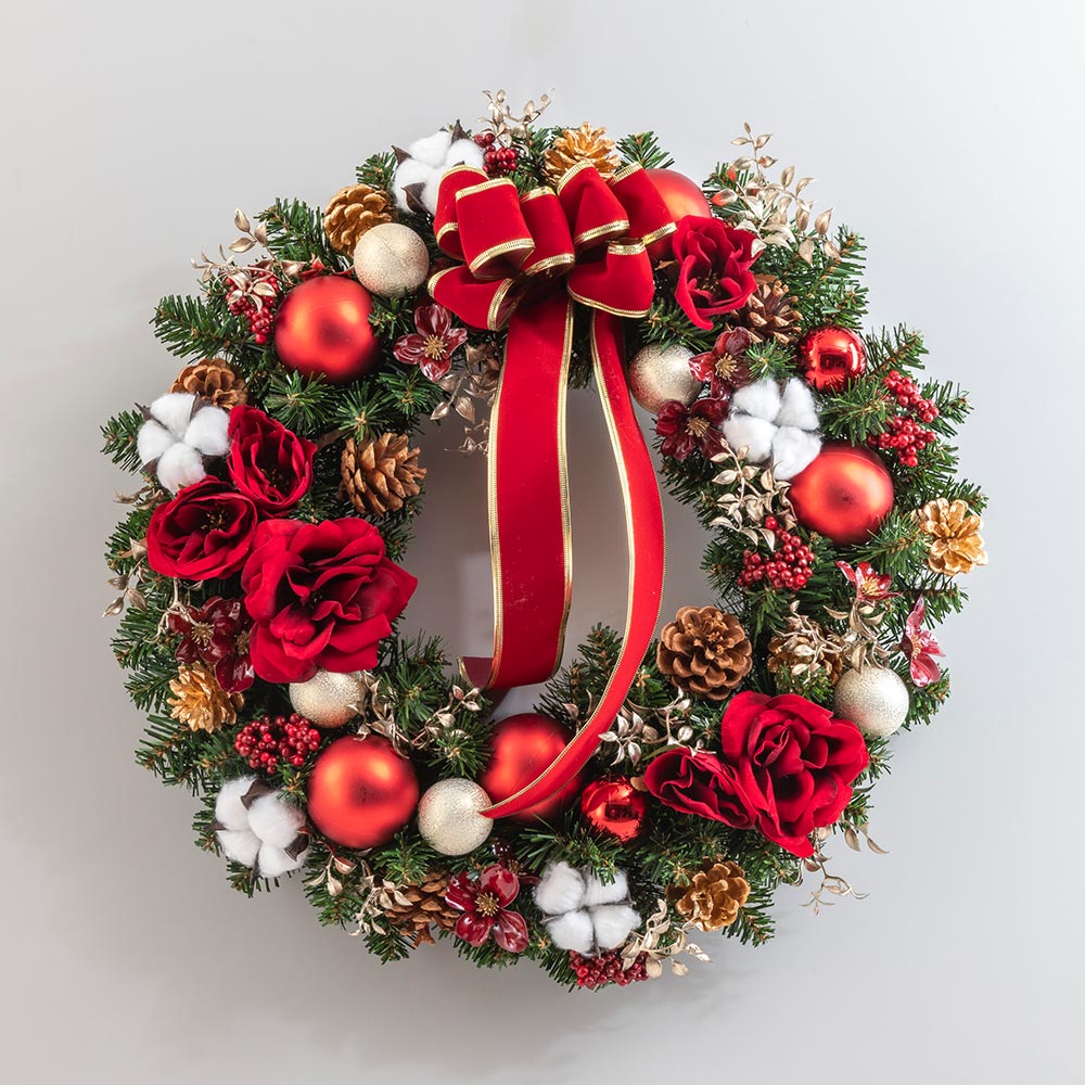 クリスマス デザイナーズアーティフィシャルフラワーリース「Koti （コティ）」