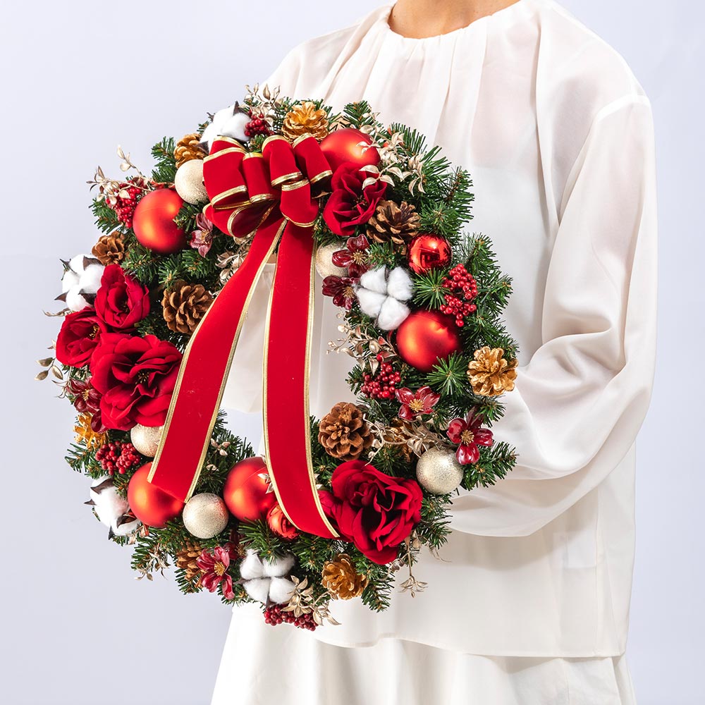 クリスマス デザイナーズアーティフィシャルフラワーリース「Koti （コティ）」