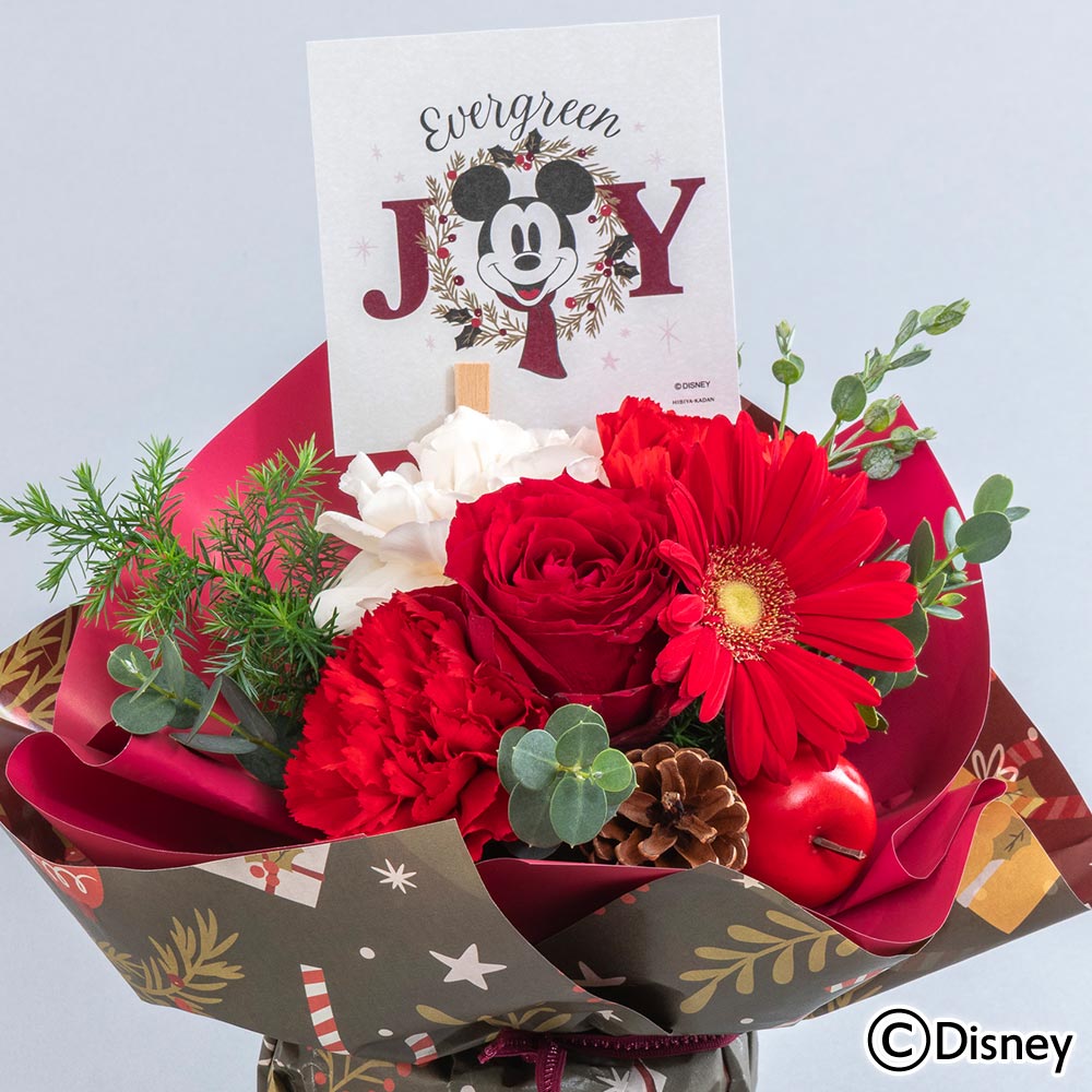 クリスマス ディズニー そのまま飾れるブーケ「ホリデーギフト（ミッキーマウス）」