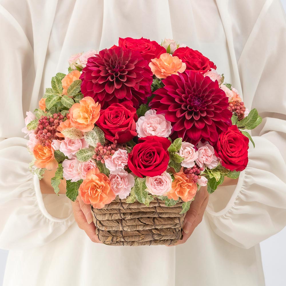 10月旬の花 秋バラ アレンジメント（ミックス・L）