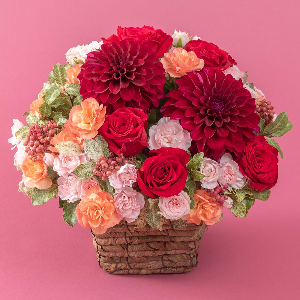 10月旬の花 秋バラ アレンジメント（ミックス・L）