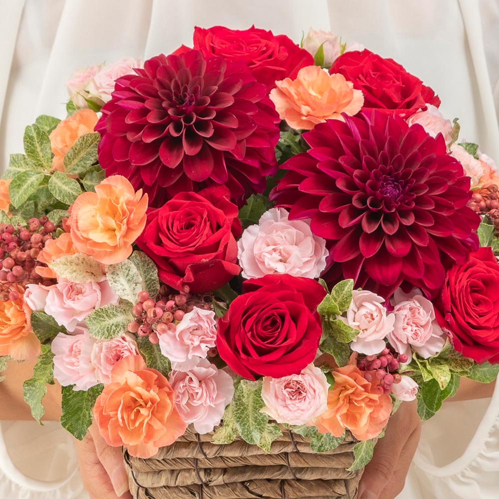 10月旬の花 秋バラ アレンジメント（ミックス・L）