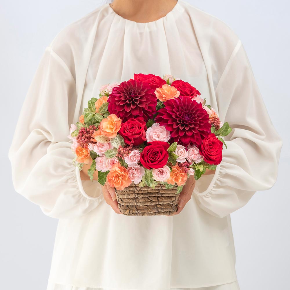 10月旬の花 秋バラ アレンジメント（ミックス・L）