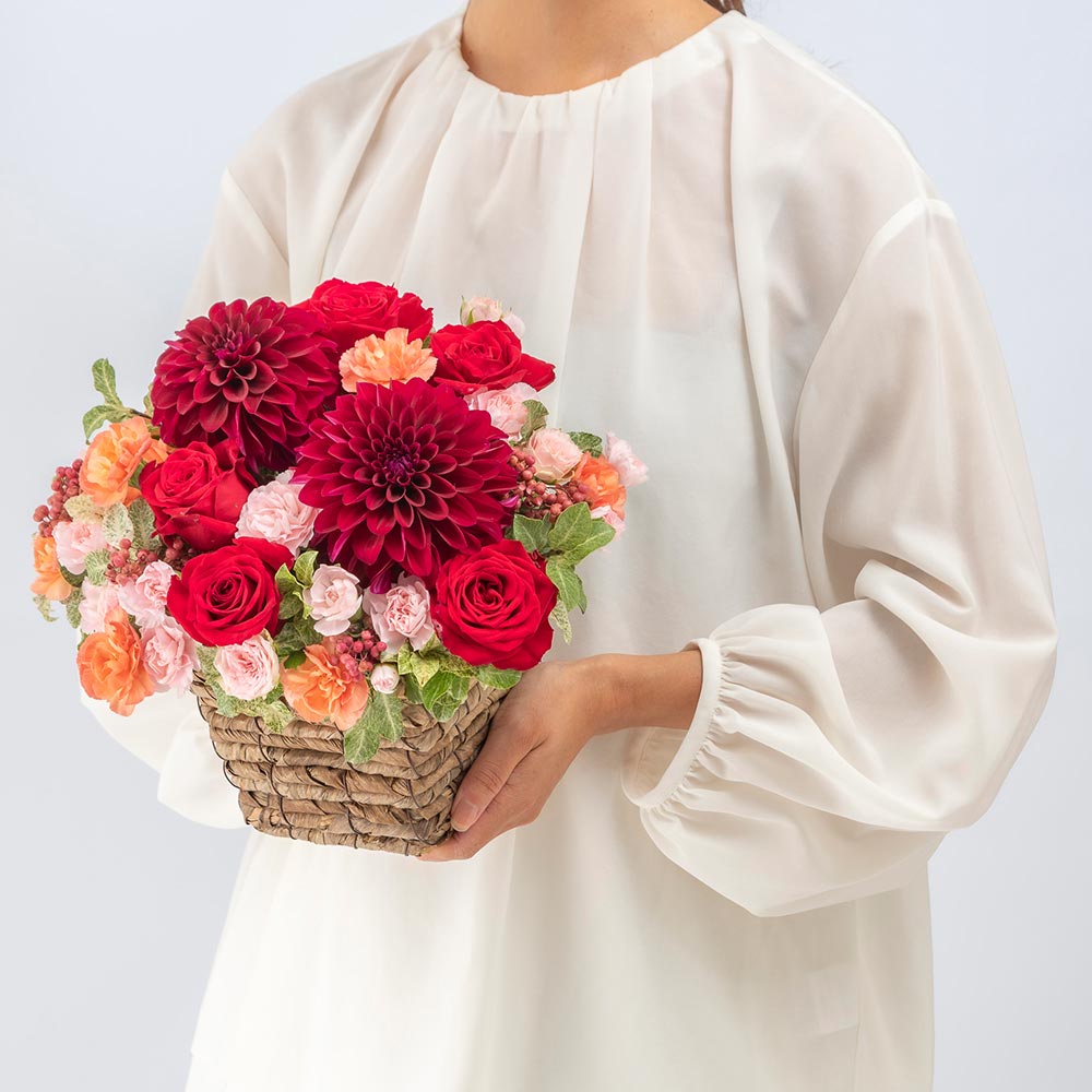 10月旬の花 秋バラ アレンジメント（ミックス・L）