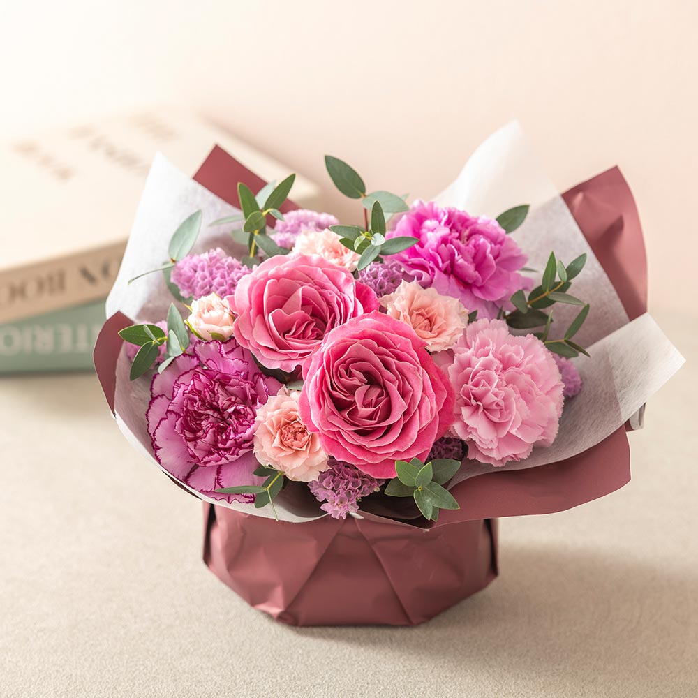 【最短翌日届け】11月旬の花 バラ ラッピングアレンジメント