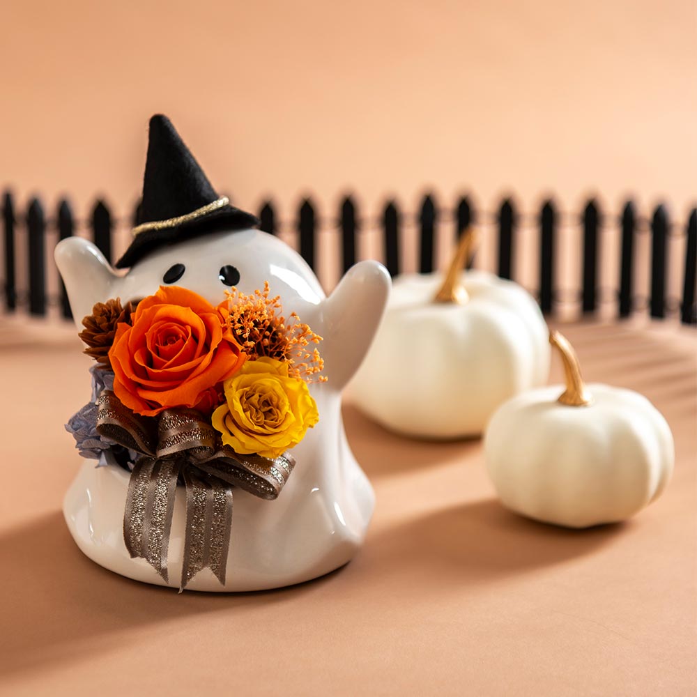 【期間限定】プリザーブド＆アーティフィシャルフラワーアレンジメント「Trick or Treat!」