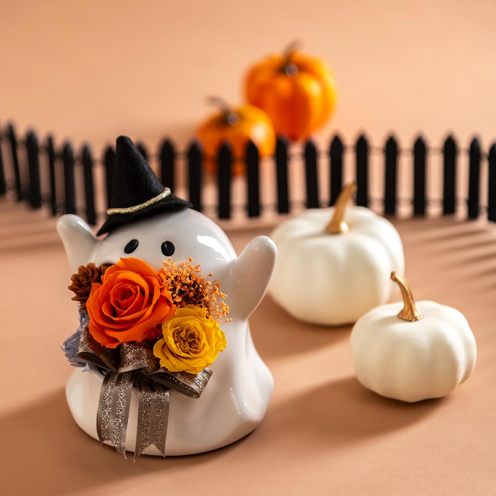 【期間限定】プリザーブド＆アーティフィシャルフラワーアレンジメント「Trick or Treat!」