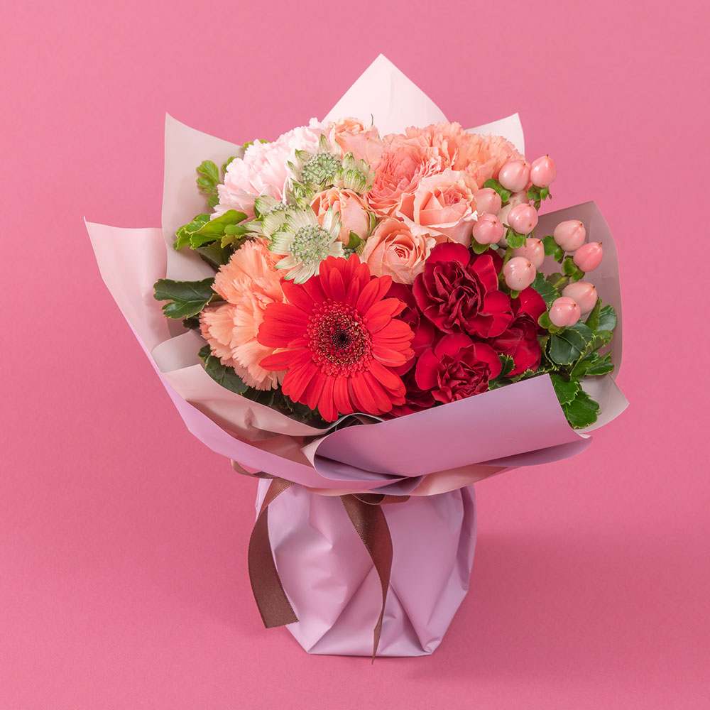 10月旬の花 秋バラ そのまま飾れるブーケ（ミックス・S）