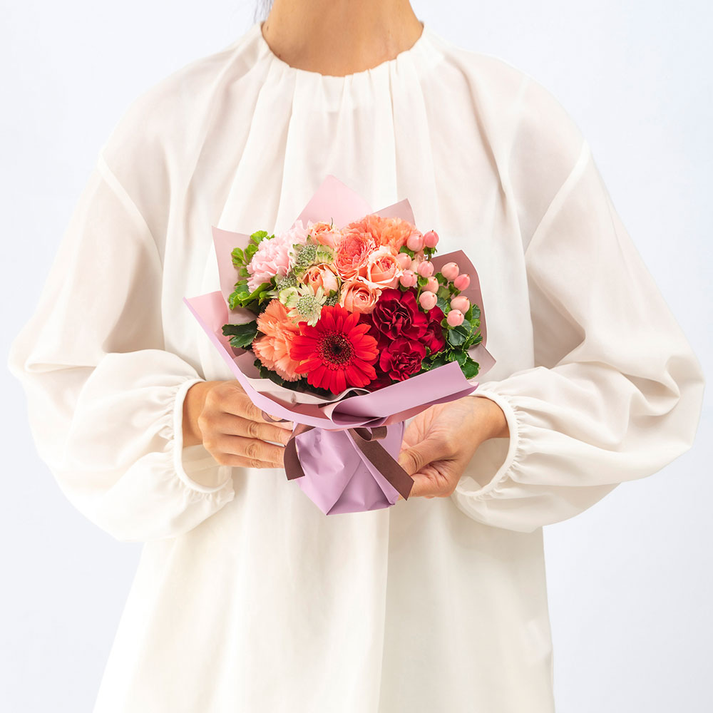 10月旬の花 秋バラ そのまま飾れるブーケ（ミックス・S）