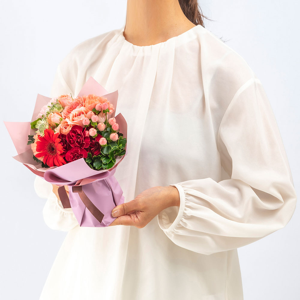 10月旬の花 秋バラ そのまま飾れるブーケ（ミックス・S）