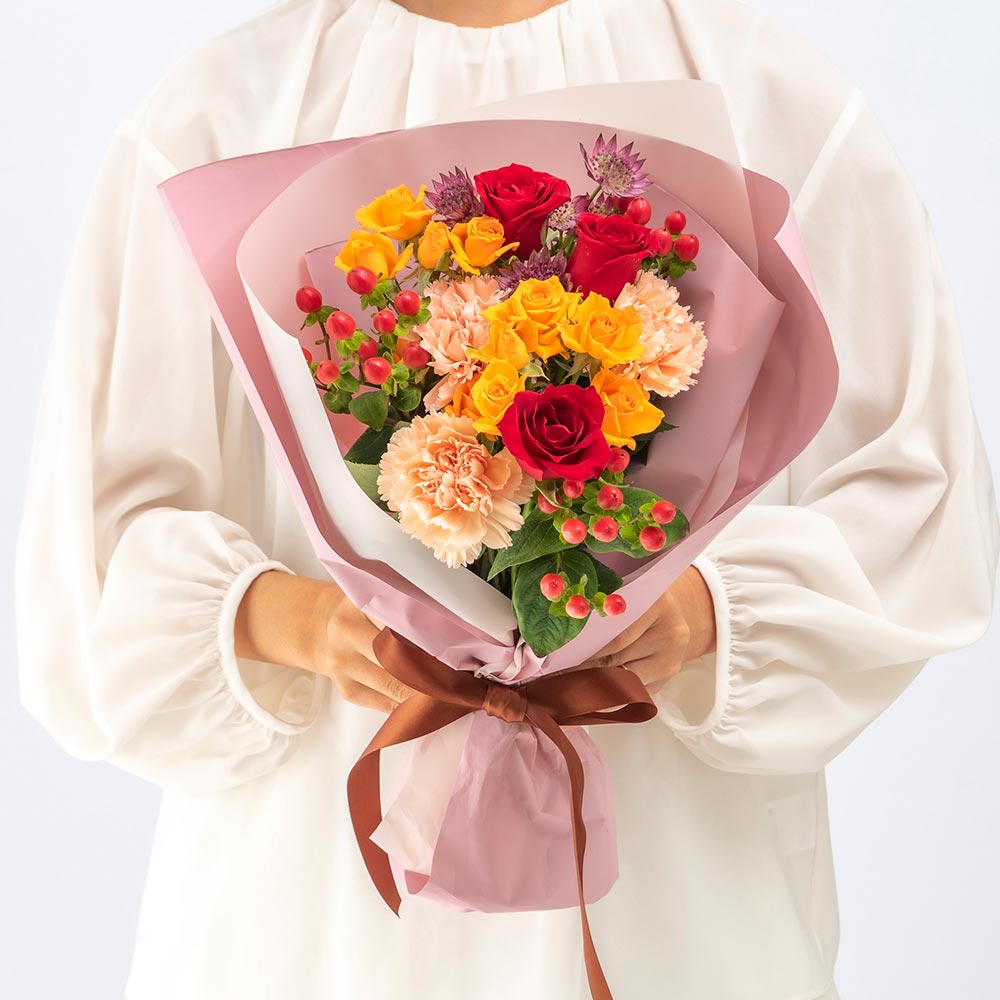 10月旬の花 秋バラ 花束（ミックス・M）