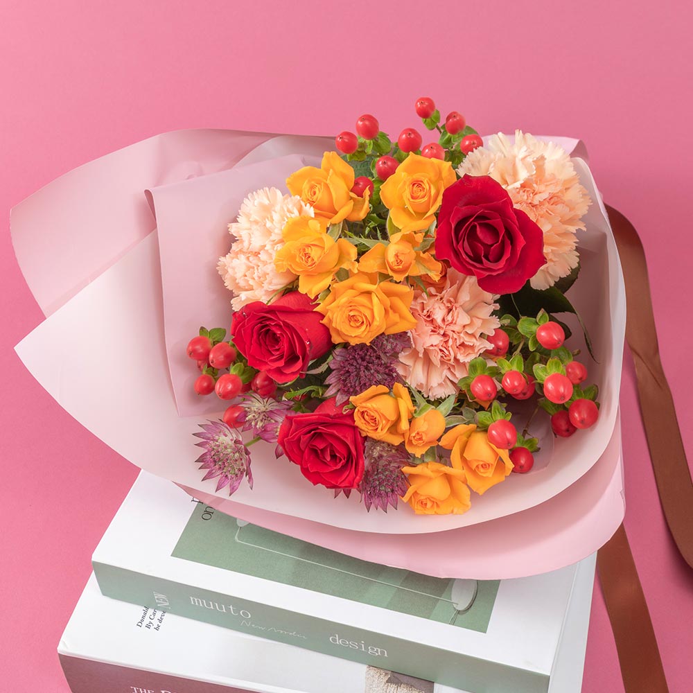 10月旬の花 秋バラ 花束（ミックス・M）