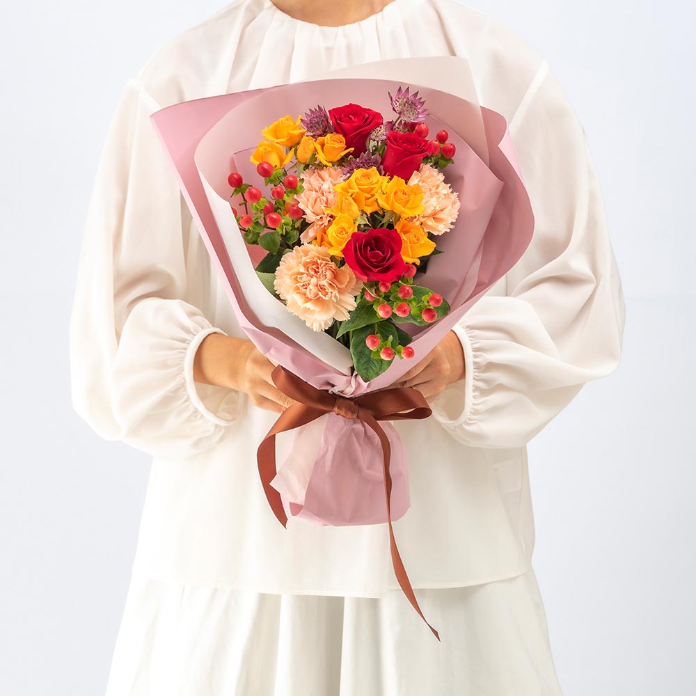 10月旬の花 秋バラ 花束（ミックス・M）