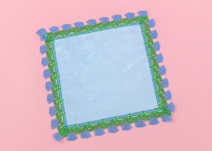 近沢レース店「タオルハンカチ ミモザブーケ」