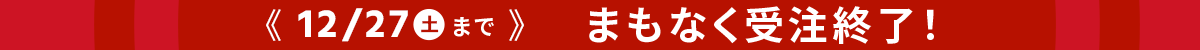 まもなく受注注終了2025年12月27日まで