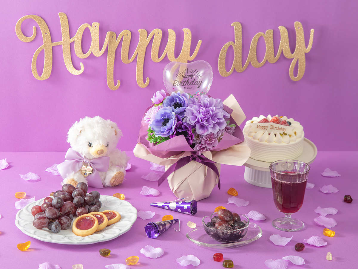 そのまま飾れる推し色ブーケ パープル(紫色)