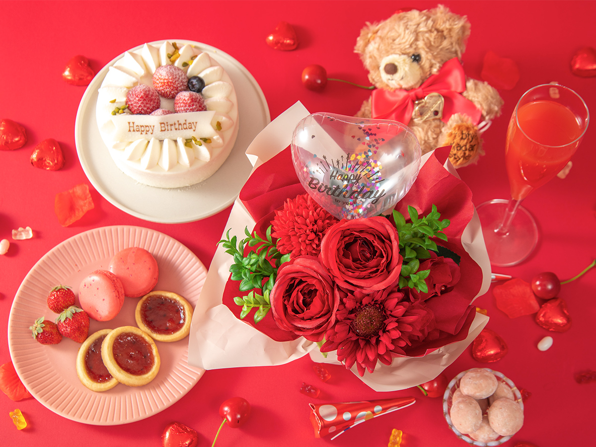 そのまま飾れる推し色ブーケ レッド(赤色)