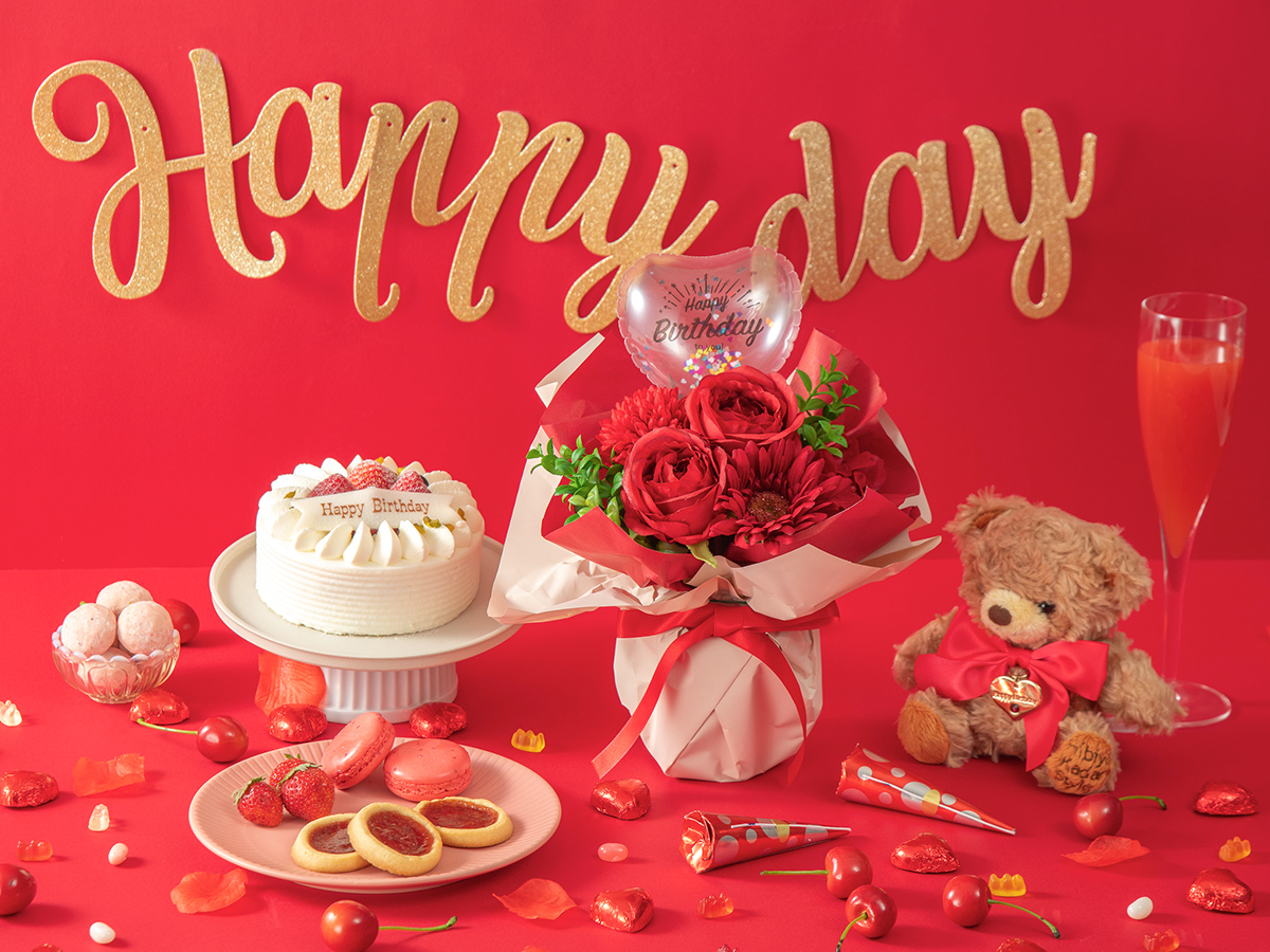 そのまま飾れる推し色ブーケ レッド(赤色)